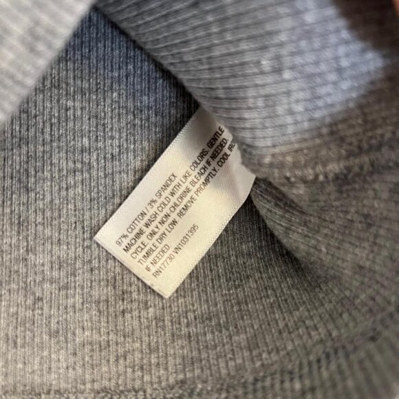 Universal Thread Gray Ribbed Scoop Neck Fitted Long Sleeve Top XS Stretch Knit - Picture 5 of 5